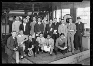 Group students visiting plant, Pioneer Paper Co., Southern California, 1929