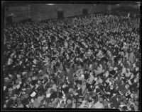 Crowd of homemakers at Jessie Marie DeBoth lecture, Los Angeles, 1938