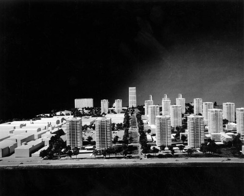 Model of Century City, seen from Pico Blvd