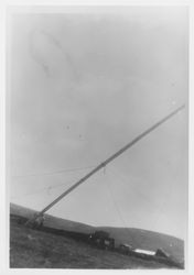 Erecting a flag pole at Bodega Bay