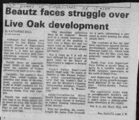 Beautz faces struggle over Live Oak development