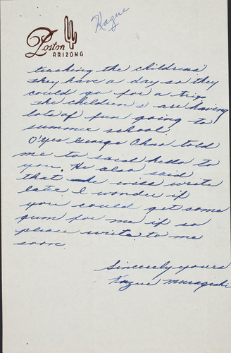 Letter from Kazue Muragishi to [Afton] Nance, 1943 Aug 13