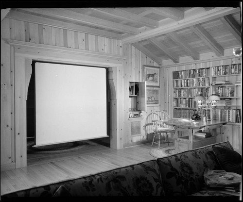 Walsh, Raoul, residence. Movie screen