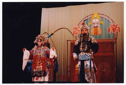 Vicki Chu as a woman warrior in the Peking opera Luhuahe in a performance in San Francisco /