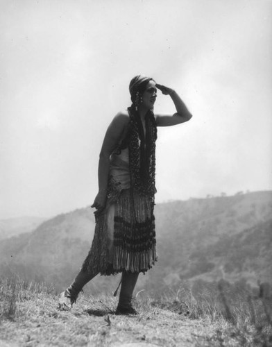 Wearing Native American clothing