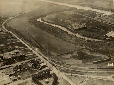 Stockton - Harbors - 1920s: Aerial of channel and port area