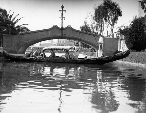 Gondola near Lion Canal bridge, Venice