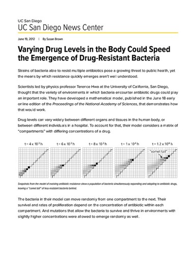 Varying Drug Levels in the Body Could Speed the Emergence of Drug-Resistant Bacteria