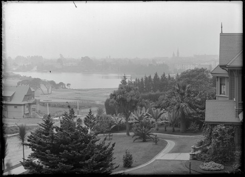 [Lake Merritt, Oakland, from the north side, probably from Oliver home at 101 Vernon St., at Lee St.][negative]