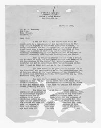 Letter from Peter A. Breen to A. G. Barmore