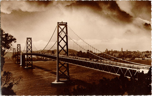 [View of the West Bay Crossing of the San Francisco-Oakland Bay Bridge from Yerba Buena Island]