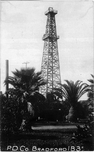 Photograph of oil derrick