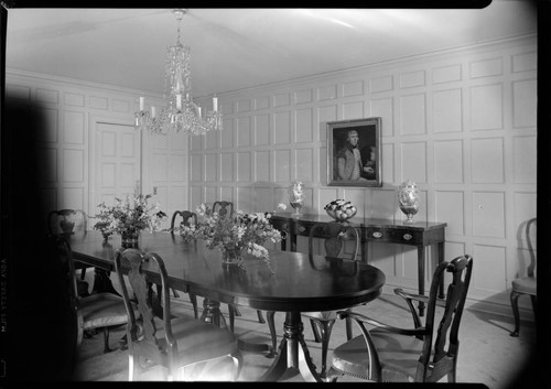 Talmadge, Norma, residence. Dining room