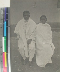 Ralaimanga with his wife at Mangarano, Madagascar, ca.1919