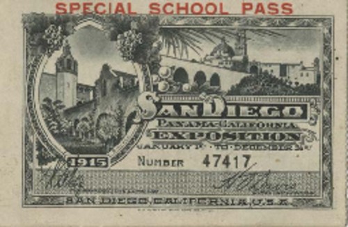 Special school pass : San Diego Panama-California Exposition, January 1st to December 31st