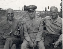 Ralph M. Heintz, Sr. (left) and Bill Jack (right) with unidentified navy officer