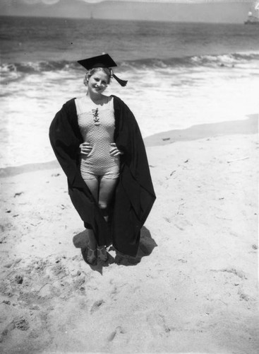 Woman in swimsuit on Venice Beach