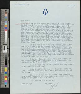 Stewart Edward White, letter, 1933-06-30, to Hamlin Garland