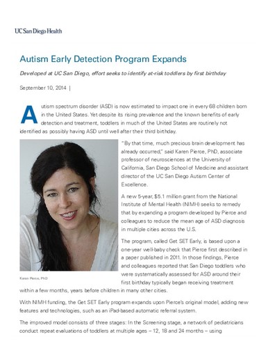 Autism Early Detection Program Expands