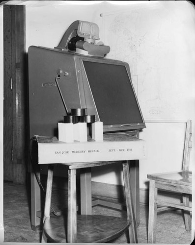 1956, Old Post Office building, microfilm reader