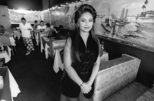 Hostess at Indian restaurant in Hollywood