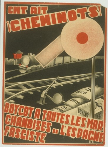 Cheminots! : boycot a toutes les marchandises de l'espagne fasciste