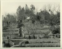 Harvey Mudd residence, broad view of hillside terraced gardens, Beverly Hills, 1933