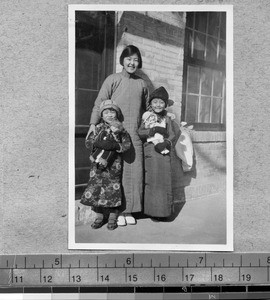 Home economics teacher at Harwood Bible Training School, Fenyang, Shanxi, China, ca.1936-37