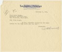 Letter from William Randolph Hearst to Julia Morgan, December 8, 1931