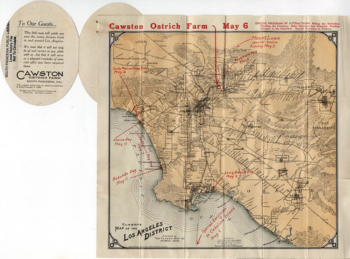Cawston Ostrich Farm Brochure and Map, about 1912: "A Guide to the Oasis of Los Angeles"