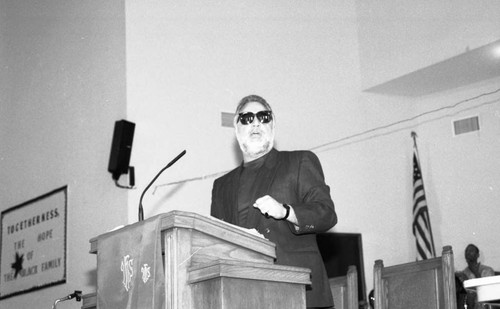 Danny Bakewell Speaking from a Pulpit, Los Angeles, 1991