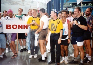 Male German athletes at the Celebration '90: Gay Games III