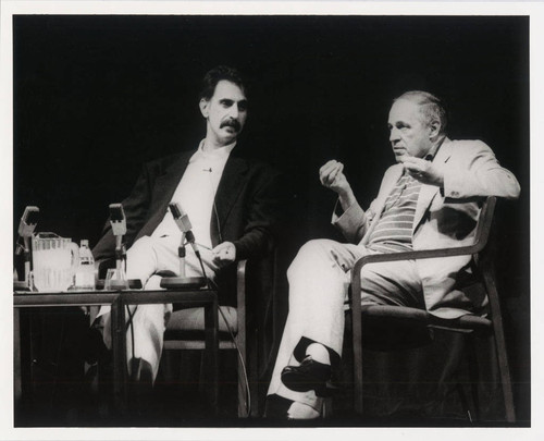 Photograph of Frank Zappa and Pierre Boulez