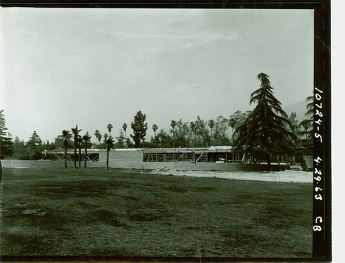 View of the construction of Altadena Golf Course clubhouse