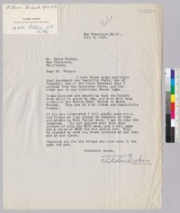 Letter from S. Tilden Daken to James D. Phelan