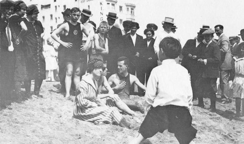 Group of bathers on Oak Park beach
