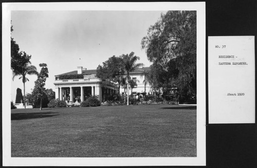 Huntington residence from the east, circa 1920