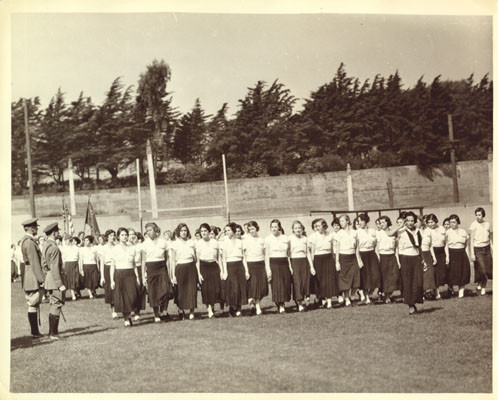 [ROTC class for girls at Galileo High School]
