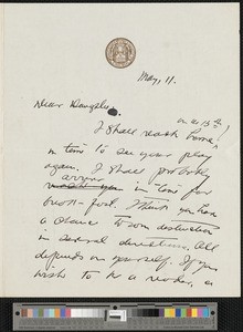 Hamlin Garland, letter, 192?-05-11, to Mary Isabel Garland