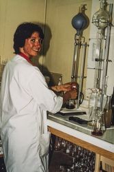 Valerie Plam doing chemical analysis of wine