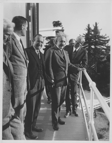 Arthur King, Edwin Hubble, Walther Mayer, Albert Einstein and Walter Adams, Mount Wilson Observatory