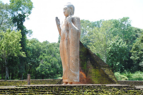 Image house: Standing Buddha statue