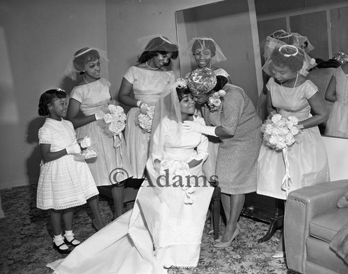 A Bride, Four Brides Maids and a Flower Girl, Los Angeles, ca. 1965