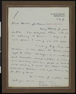 St. John Ervine, letter, 1923-04-06, to Hamlin Garland