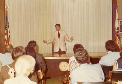 Governor Reagan lecturing