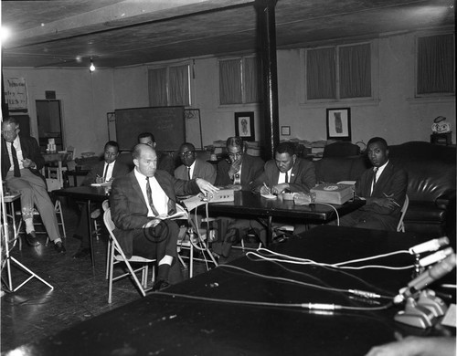 Press conference, Los Angeles, 1964