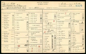 WPA household census for 1011 WASHINGTON AVE, Los Angeles