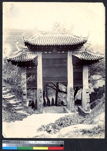 Gate at Er Lang Miao temple, Sichuan, China, ca.1900-1920