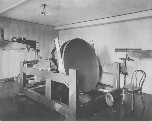 60-inch telescope mirror, on grinding machine