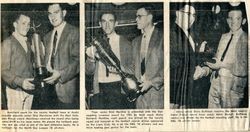 1962 newspaper clipping with photos of Analy High School football players receiving trophies by coaches